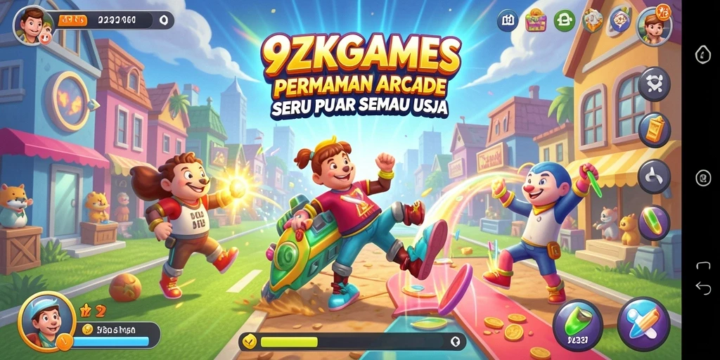 Screenshot utama <strong>9ZKGAMES</strong> menunjukkan aksi seru dalam gameplay Arcade.
