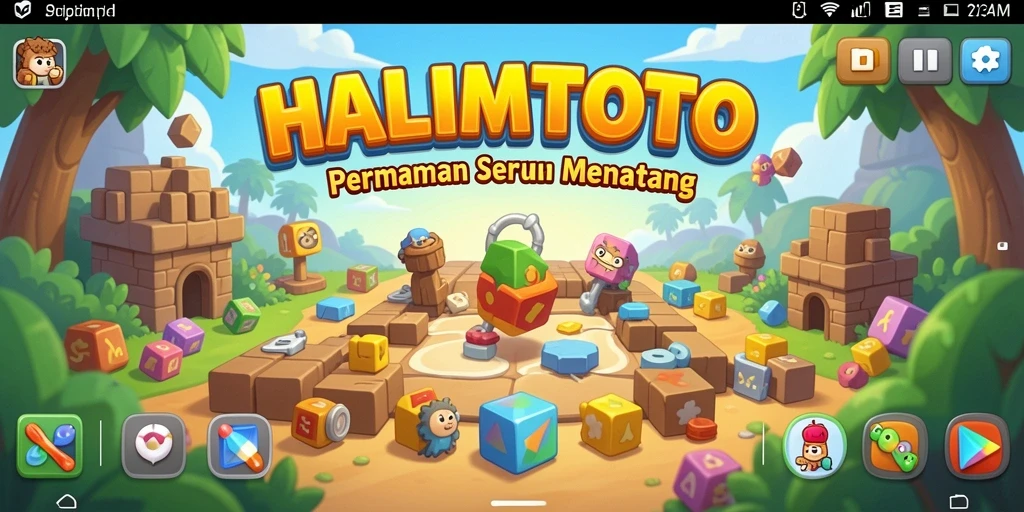 Screenshot gameplay HALIMTOTO menunjukkan tantangan puzzle yang menantang dan menarik.