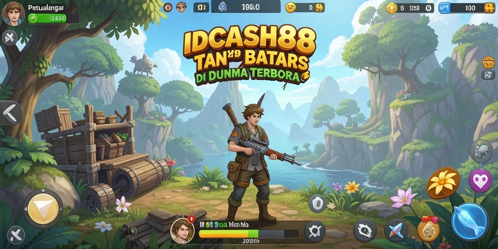 Screenshot gameplay IDCASH88 yang menampilkan dunia terbuka dan petualangan seru.