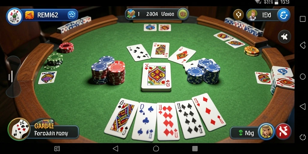Tampilan gameplay seru di REMI62, permainan Gaple yang menarik.