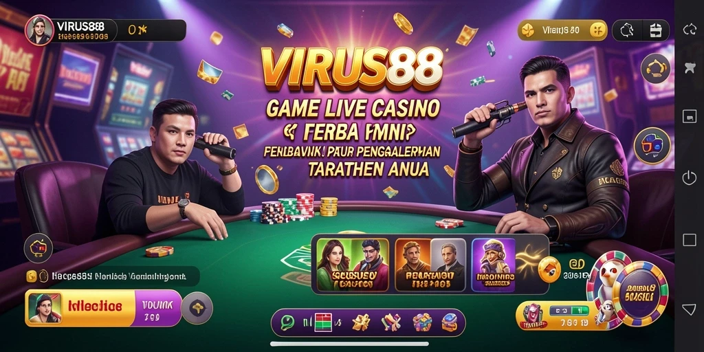 Tampilan gameplay menarik dari VIRUS88 Live Casino dengan dealer nyata.